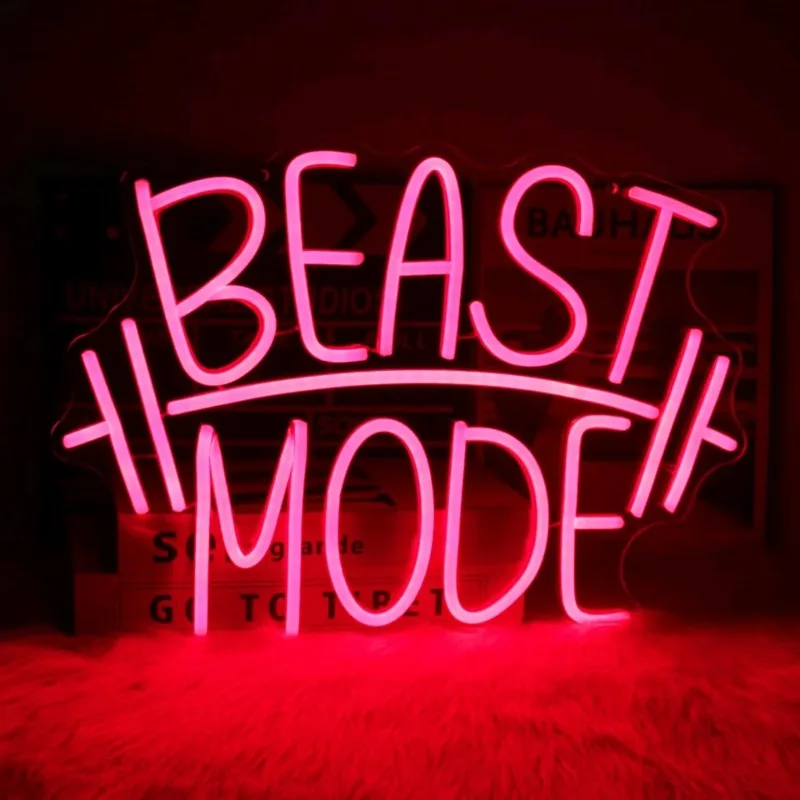 LED neon lights, beast mode, gym atmosphere lights, bar scene atmosphere lights
