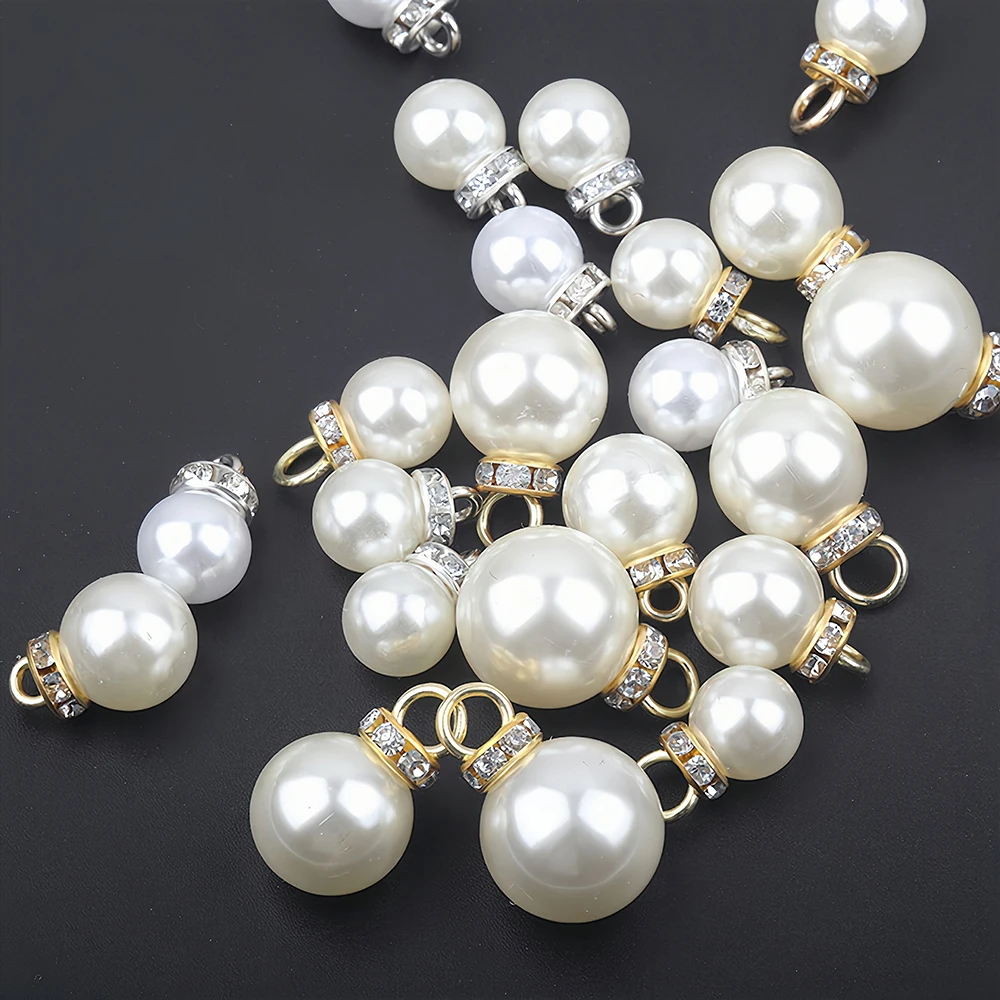 10 Stück eingelegte Strass-Imitationsperlen-Anhänger-Zubehör für Halsketten, Kleidung, Ohrringe, Armbänder, DIY-Schmuckherstellung – Detail 7