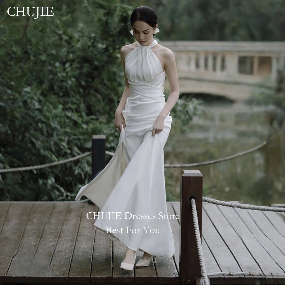 

Hater Spandex White Elegant Bridal Gowns Long Wedding Dresses Mermaid Woman Floor Length Свадебное платье Bride Dress Customized
