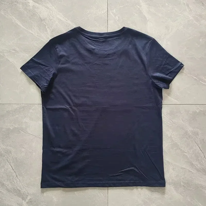 2025 Summer New Rl 2025 New Hot Crew Neck T-shirt Fashion Luxury Brand Men's and Women's Casual Cotton Letter Printing T-shirt