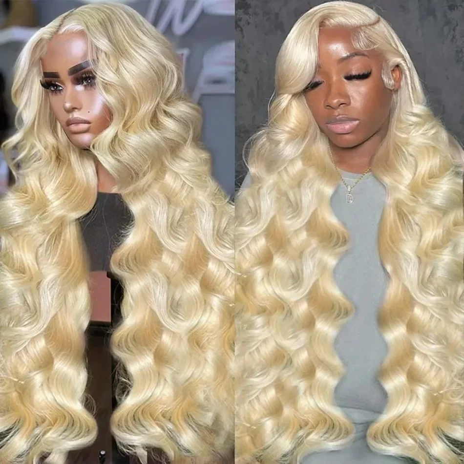 38 Inch 613 Honey Blonde Body Wave 180% 13x4 Transparent Lace Frontal Human Hair Wig Lace Front Wig 5x5 Closure Wig