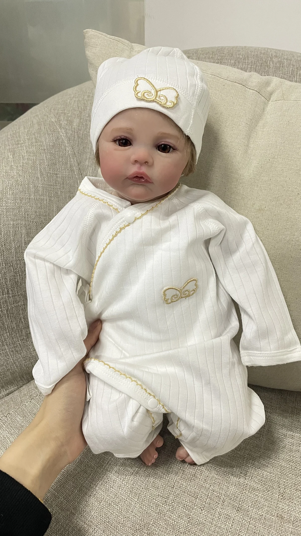 17inch Newborn Baby Size Reborn Doll Premium with Rooted Hair Handmade 3D Skin Top Quality Collectible Art Doll Drop Shipping