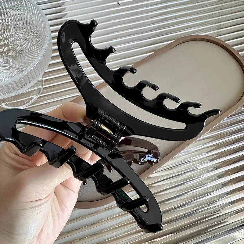 3PCS New French Gold Label Hollow Large Acetate Hair Claw Light Luxury Claw Clip Crab Hair Clip for Women Hair Accessories