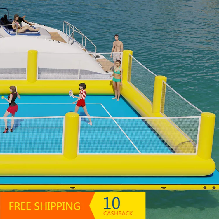 Factory Custom 18x9x2.2m Inflatable Floating Pickleball Court PVC UV‑Protection CE Certified For Yacht Water Sport Use