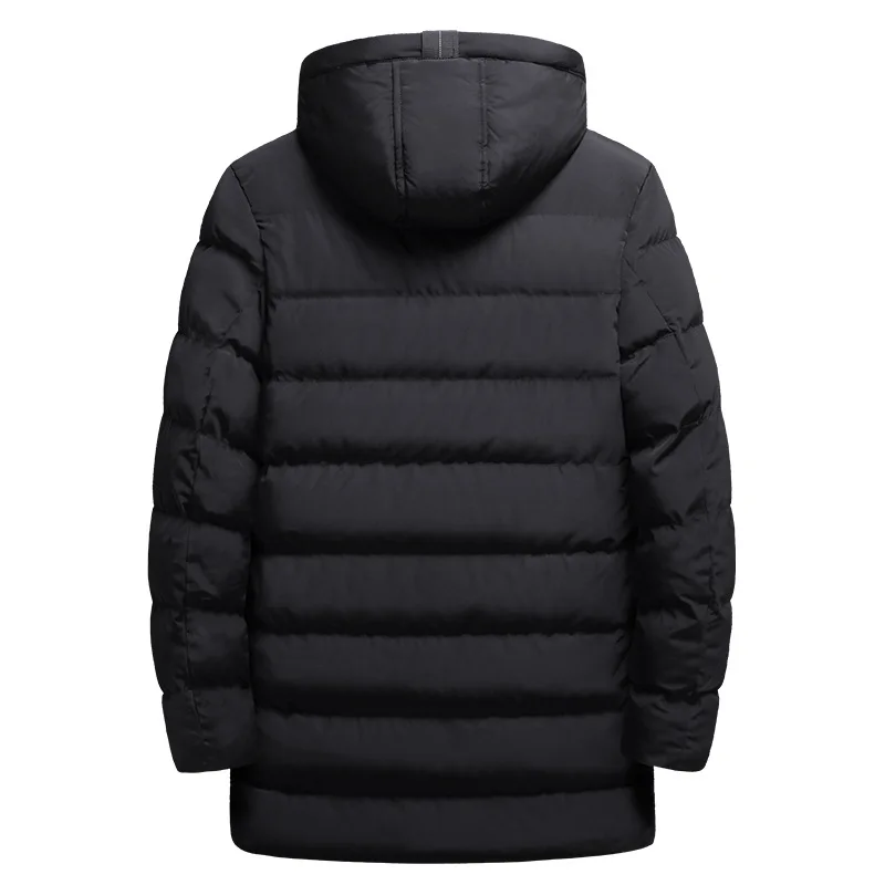 Padded clothes autumn and winter new thickened warm hooded medium and long versatile knee high-end padded jacket men