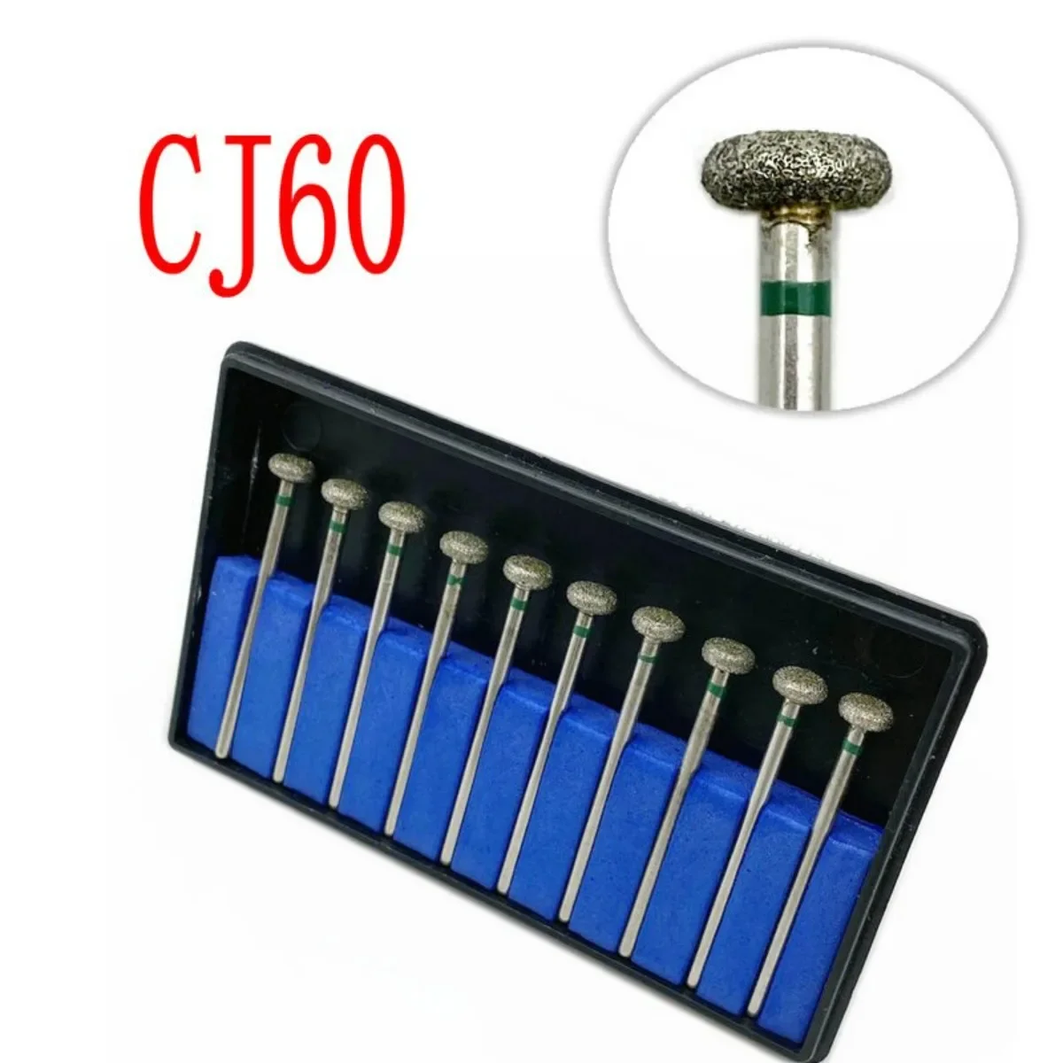 

10pcs/set Dental Clinic Diamond Polish Bur for Low Speed Straight Handpiece 2.35mm Shank Nail Drills Milling Cutter CJ60