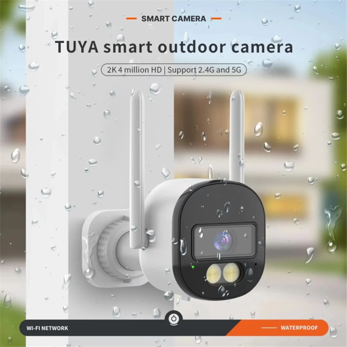 Top Sale Tuya Outdoor Camera 4MP 2.4GHZ 5G WIFI Waterproof Two Way Talk Motion Detect Siren Alarm IP Cameras US Plug