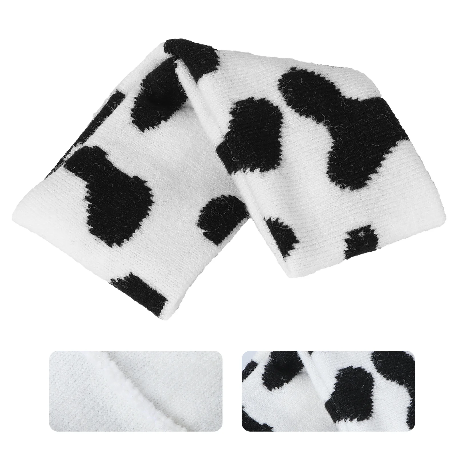 

1Pcs Wool Hair Tie Cow Pattern Knitting Headband for Soft Skin-Friendly Hair Ring for Daily Use Party Christmas Shopping