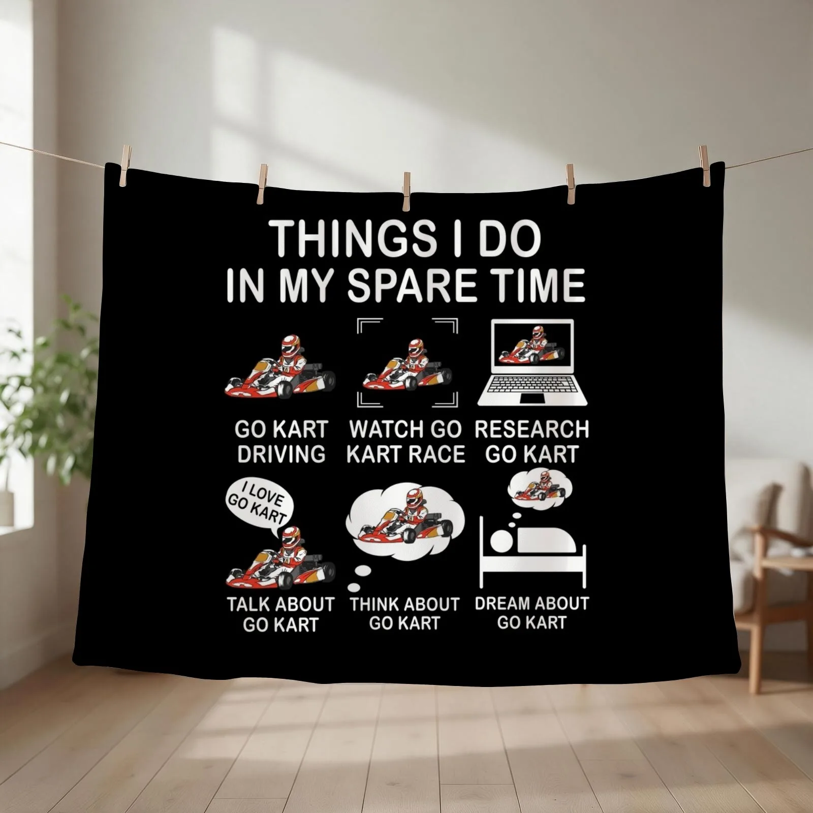 Things I Do In My Spare Time Go Kart Funny Gift For Go Kart Lover Throw Blanket manga Sleeping Bag Winter beds Single Blankets