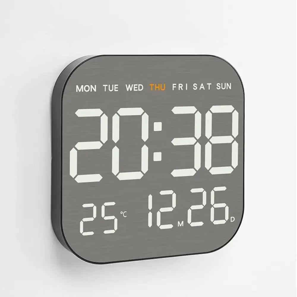 

New ABS Electronic Wall Clock Wall-mounted Multi-functional Digital LED Clocks 12/24H Snooze Alarm Clocks Bedroom