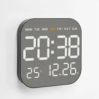 New ABS Electronic Wall Clock Wall-mounted Multi-functional Digital LED Clocks 12/24H Snooze Alarm Clocks Bedroom