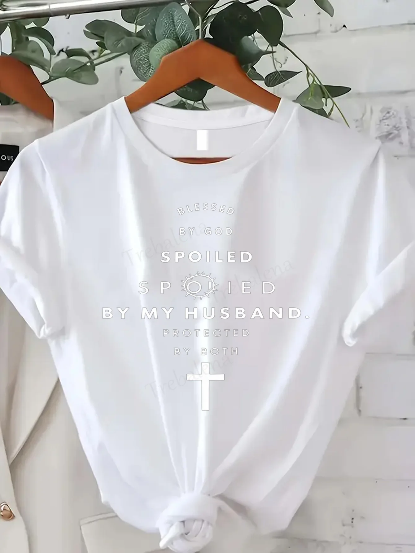 

Женская футболка Blessed by God, Spoiled by Husband - Faithful Женская футболка