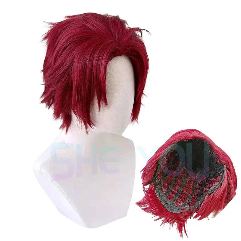 Bungou Stray Dogs Sakunosuke Oda Короткий темно-красный стильный парик для косплея Термостойкие волосы Cos Парики шапочка для парика