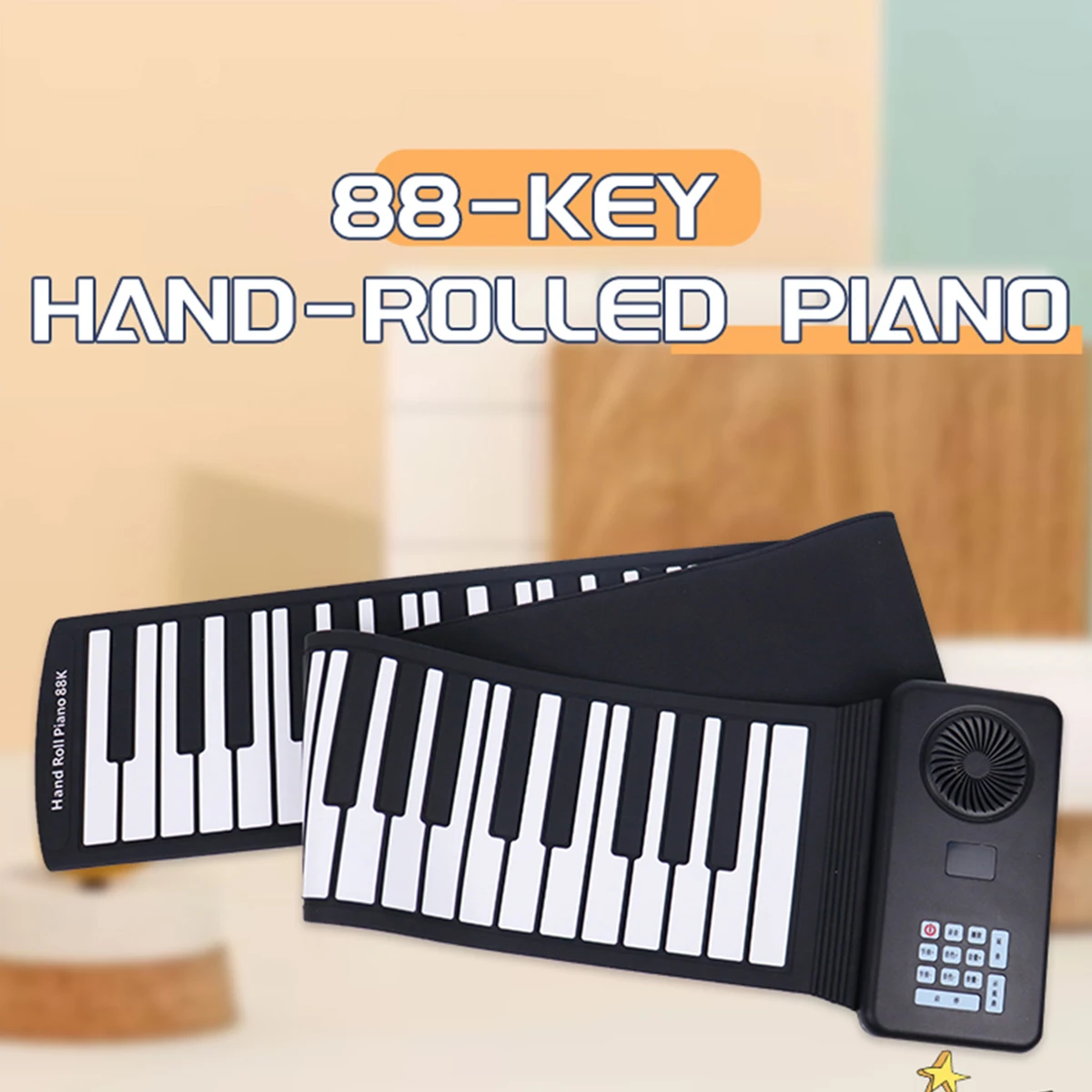 Portable Hand-rolled Piano with Trumpet 88 Keys Foldable Piano Beginner-Friendly Music Teaching Birthday Gift