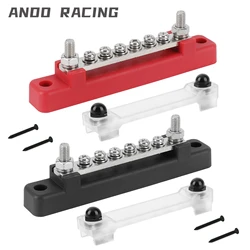 M6 12V Bus Bar 1/4 inch Power Distribution Block 150A Electrical Terminal Block Buss Bar for Truck Boat Car Camper RV