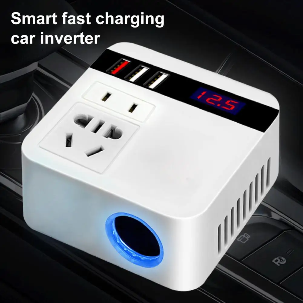 

300W Car Inverter DC 12V To 220V Power Converter 3 USB Ports Socket Adapters Automobiles Inverters Charger Fast Charging