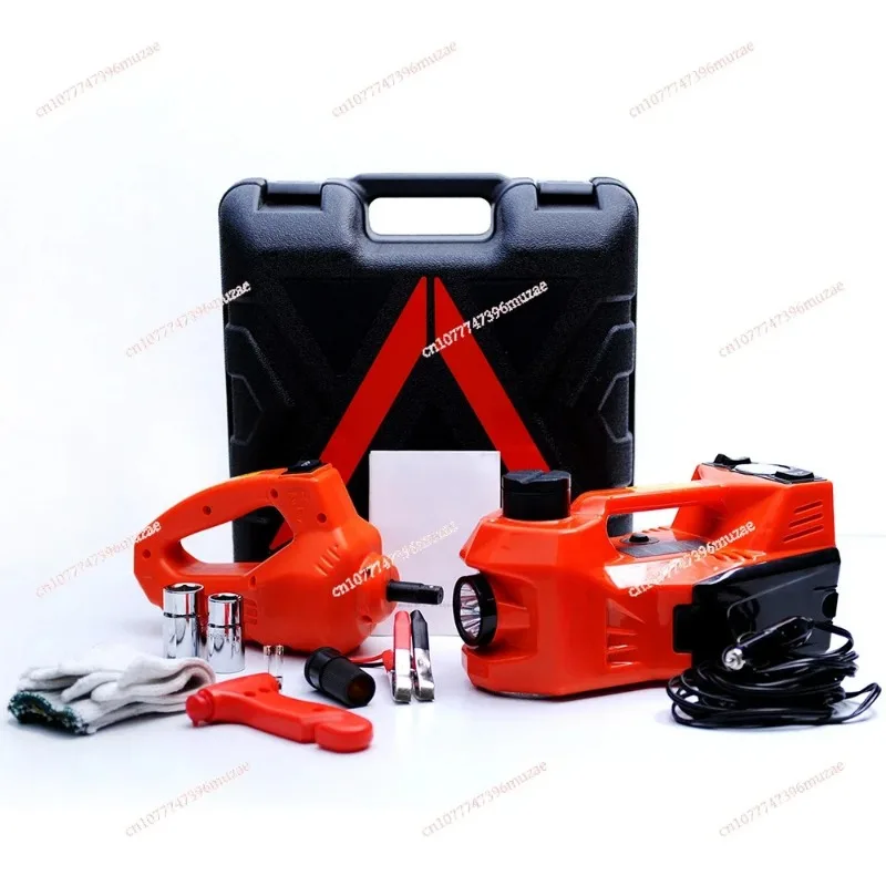 

12V Electric Hydraulic Jack with Inflation Pump, LED Light, Impact Wrench, Sedan Off-road Vehicle Three in One Set
