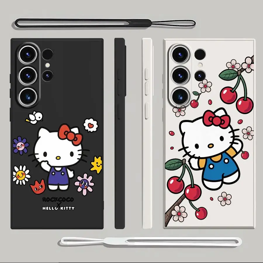 Custodia morbida per Samsung Galaxy S21 Plus Note 20 10 Ultra S23 S25 Edge S22 Ultra S20 S24 FE Hello Kitty Divertente