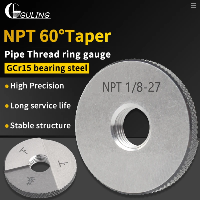 

Измерительный кольцевой калибр для конической трубной резьбы NPT, 1 шт., NPT1/16-27, 1/8, 1/4, 3/8, 1/2, 3/4, 1''-1''1/4, 1''1/2, NPT2''-2''1/2, 3''-3''