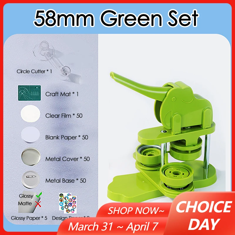 

58 мм машина для изготовления пуговиц с 50 шт. детали для пуговиц + круглый резак + режущая подушечка DIY комплект для изготовления значков ручная машина для кнопок