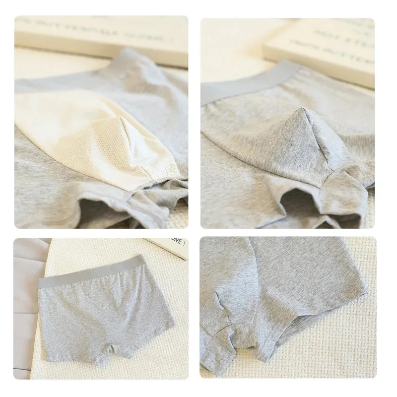 1pcs Men's Boxer Shorts Flat angle Underwear Men's Panties Breathable Male Underpant Cotton Men Underwares 40-105kg