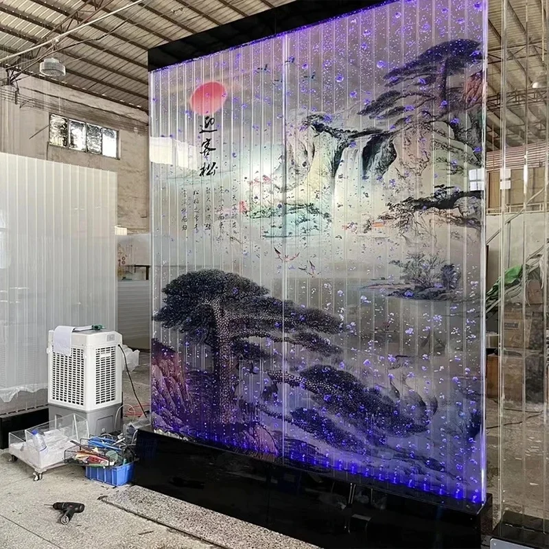 custom.Contemporary Large Scale Indoor LED Bubble Wall Panel Custom Contemporary Acrylic Indoor Waterfall Screen Modern Pr