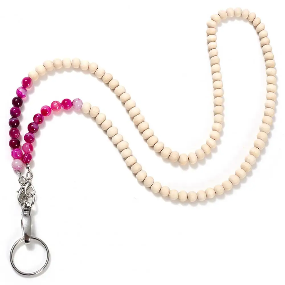 Шнурок для карт, стильный шнурок с бусинами, держатель для Id, бусины из натурального дерева, шнурок для рабочей карты для женщин, брелок для круиза