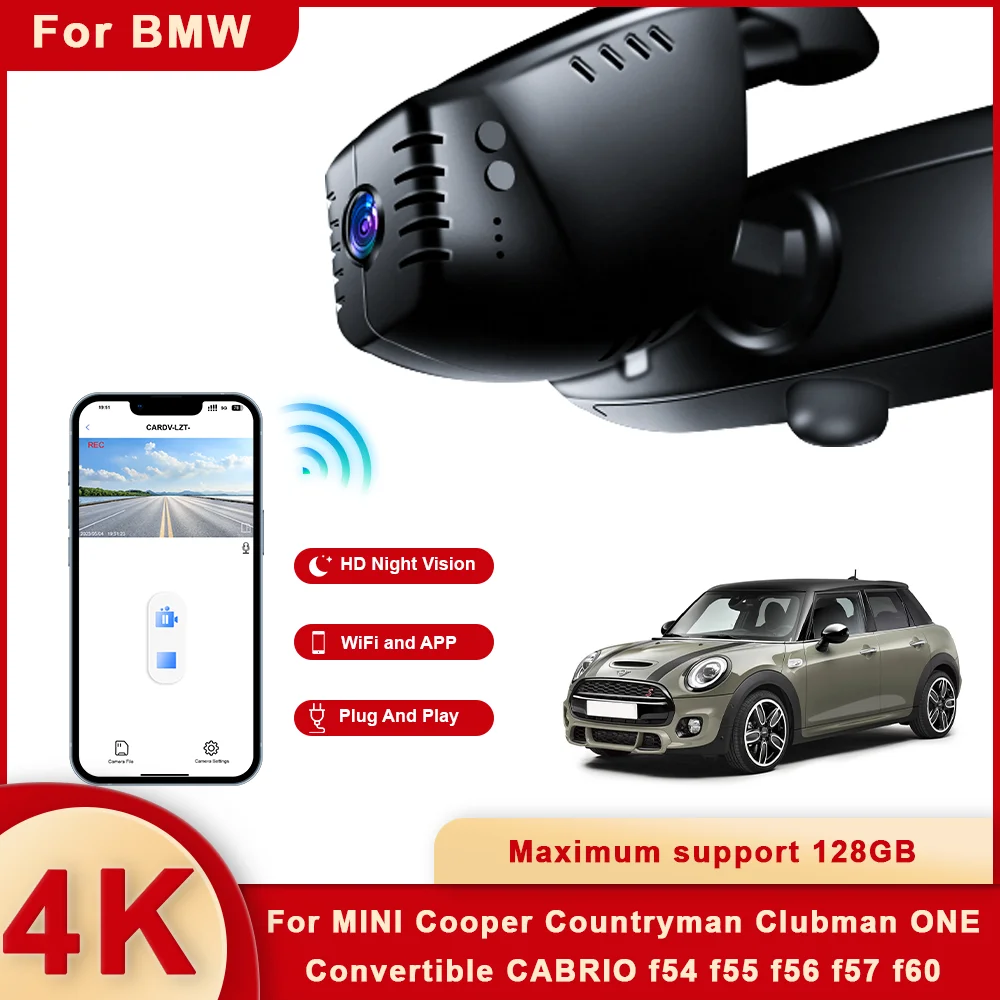 

4K HD Car DVR Recorder Dash Cam For MINI Cooper Countryman Clubman Convertible JCW f54 f55 f56 f57 f60 2014 to 2023 DashCam