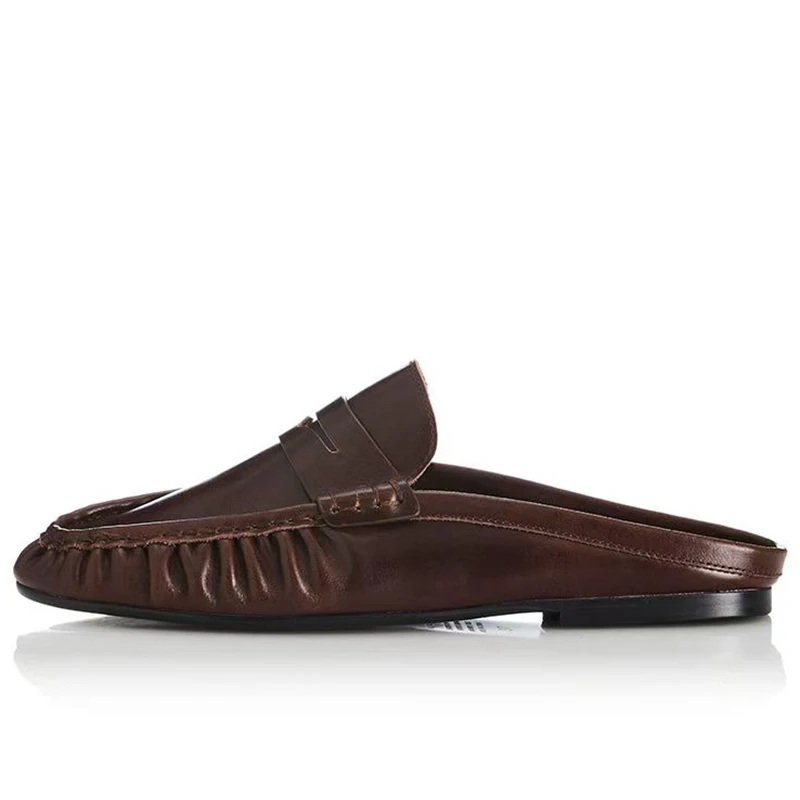 

ALIAS MAE Women’s Half-Cover Leather Slides with Soft Silhouette Premium Italian Leather Comfortable and Elegant Look for Daily