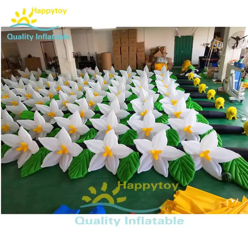 Valentine's Day Event Inflatable Rose Flower Customized Decoration 10M Inflatable Flower Chain
