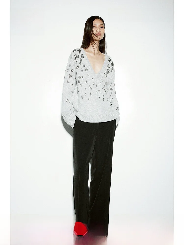 High Waist Straight Leg Business Trousers Zipper Design Women's Suit Pants Formal Wear Summer Collection H&M