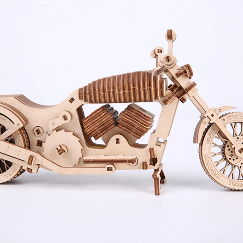 Youge – modèle mécanique en bois UGUTER, Puzzle tridimensionnel 3D créatif, bricolage manuel, moto de combat