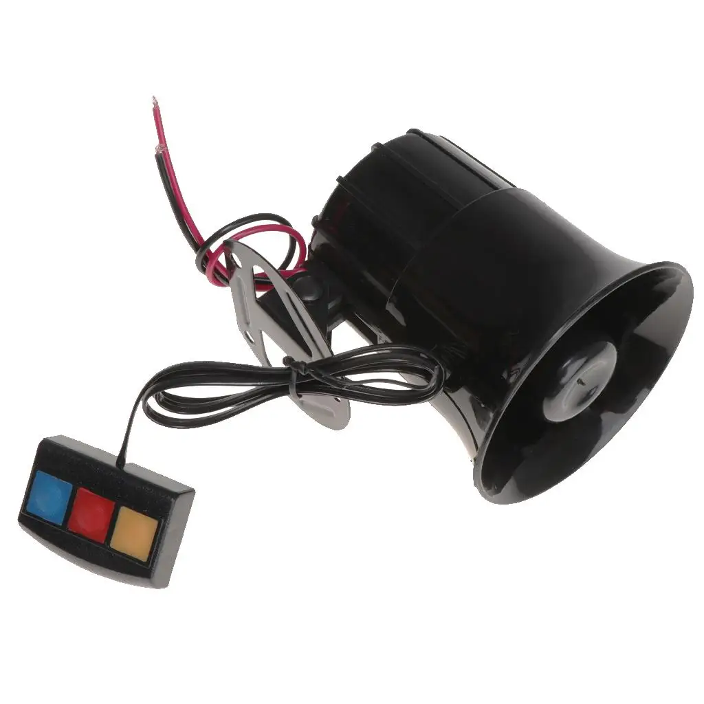 12V 30W 110dB Warning Alarm Loud Siren Horn for Car 3 Sounds Tone PA System