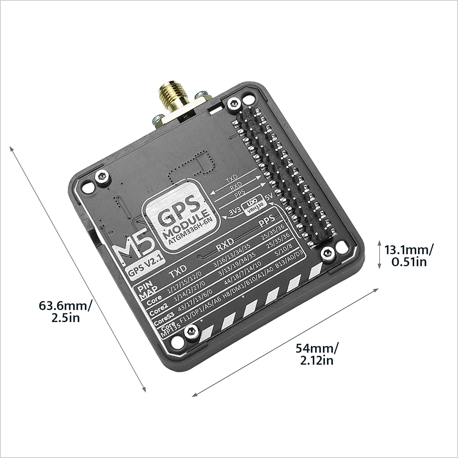 Официальный GPS-модуль M5Stack v2.1 с антенной (ATGM336H)