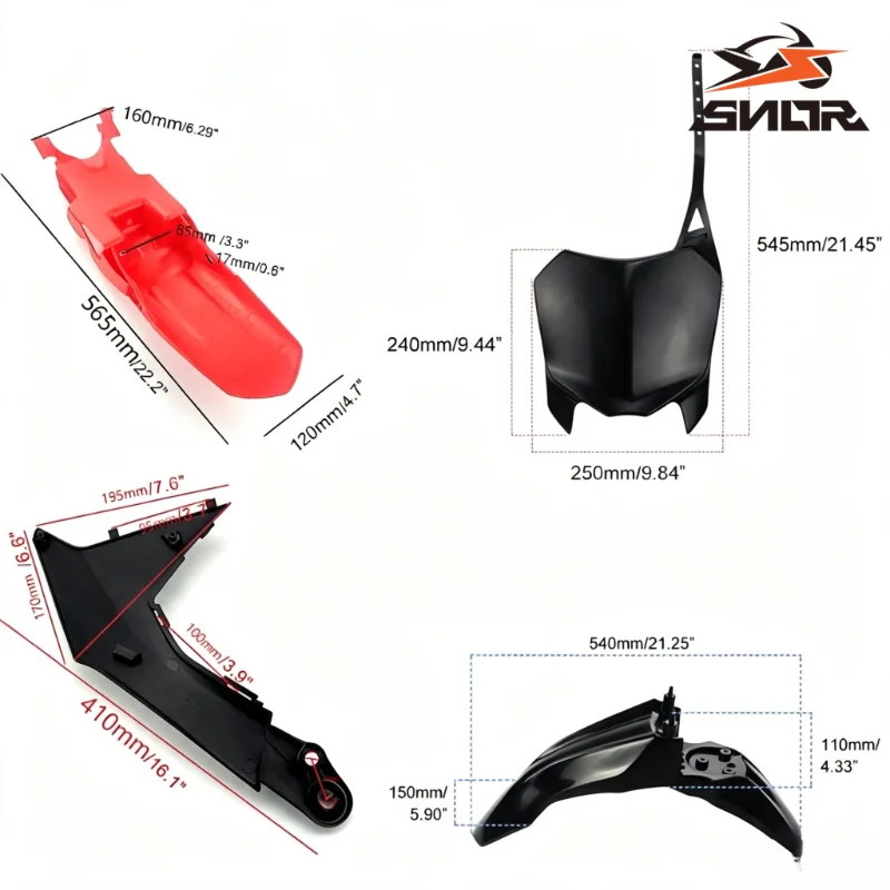 SNOR Dirt Pit Bike Fairing Shell Seat Fuel Tank Cowl ABS Plastic Body Panel For Honda CRF110 2013 Off‑Road view 3