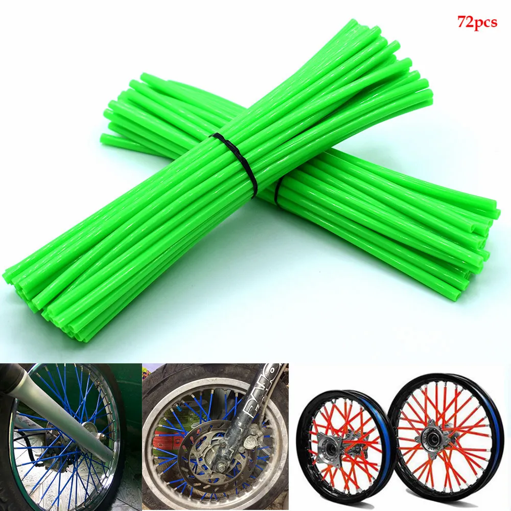 72pcs Universal Motorcycle Spoke Skins Wheel Rim Wrap Tubes Cover For KAWASAKI Z250 Z300 Z650 Z750 Z800 Z900 Z1000 ZX9R ZX10R