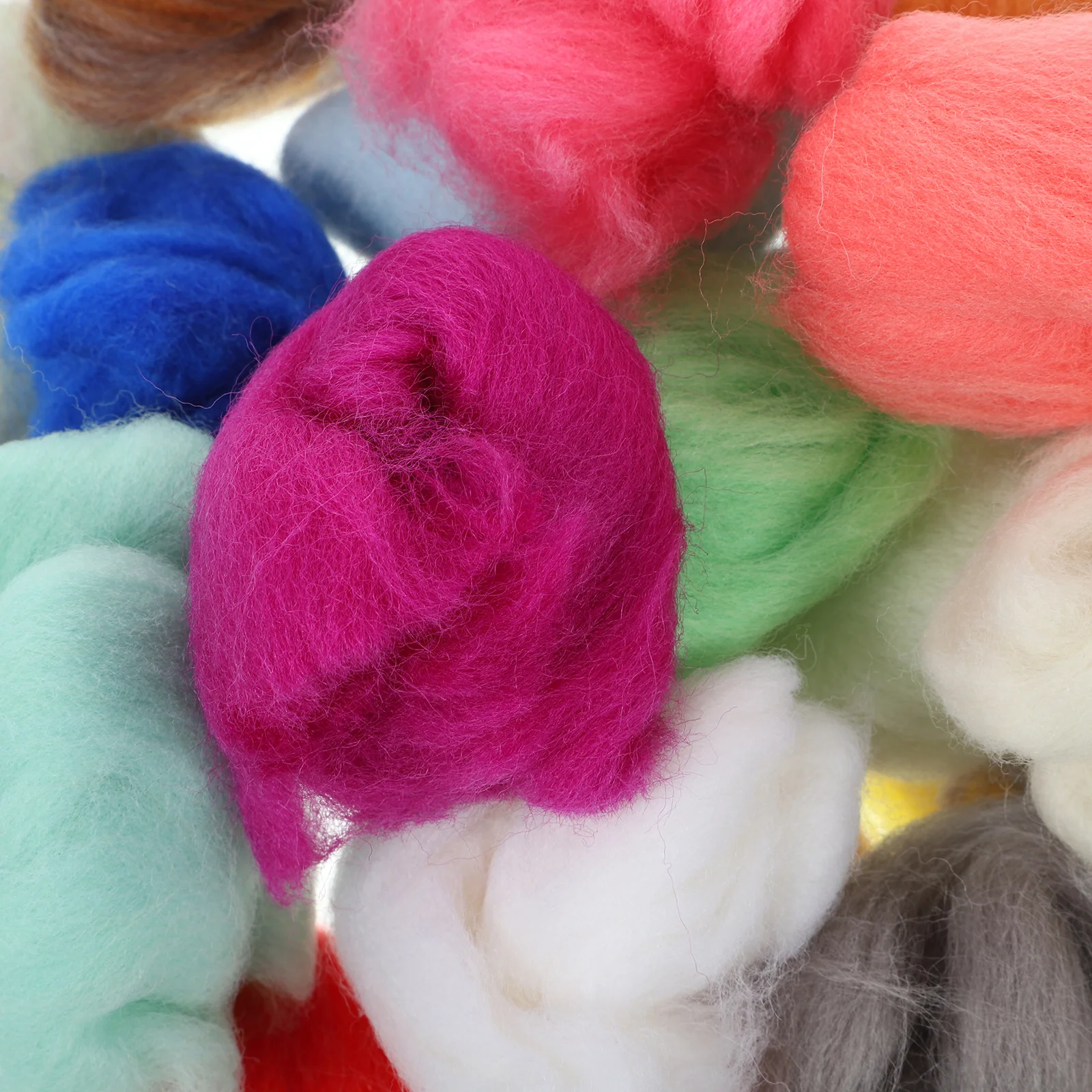 

36 Colors Wool Roving Fiber 36 Assorted Shades for Needle Felt Craft DIY Projects Core Felting Wool Fleece Kit
