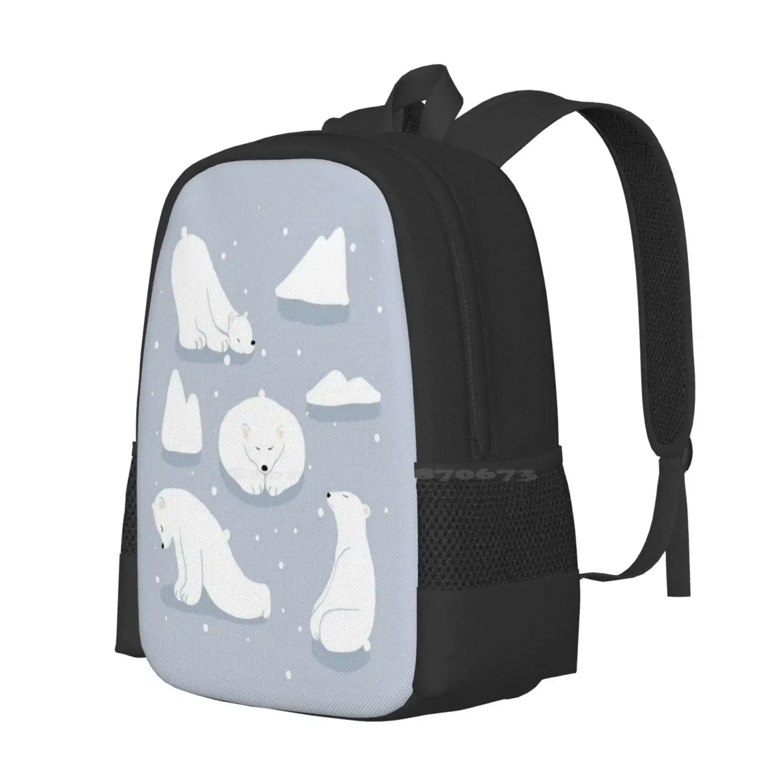 Patterns Everyday | Yoga Bears Hot Sale Schoolbag Backpack Fashion Bags Polar Bear Yoga Winter