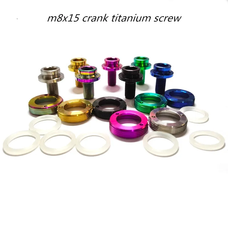 2pcs Bicycle bottom bracket titanium screw M8X15 for brompton MTB road bike crank dustproof screw cap titanium