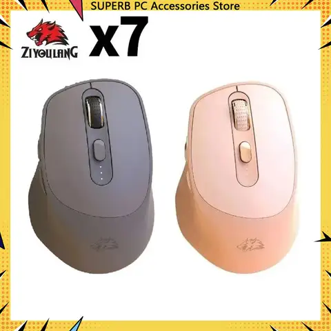 Free Wolf X7 Wireless Bluetooth Silent Mouse PAW3212 2400DPI Rechargeable Esports Gaming Mouse PC Laptop Windows Android Gifts