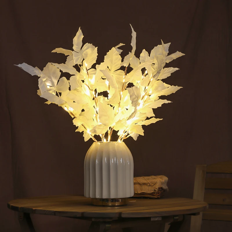 

Artificial Plant Pear Tree Branch LED Light, DIY Handicraft Festival Wedding Party Flower Arrangement Decoration