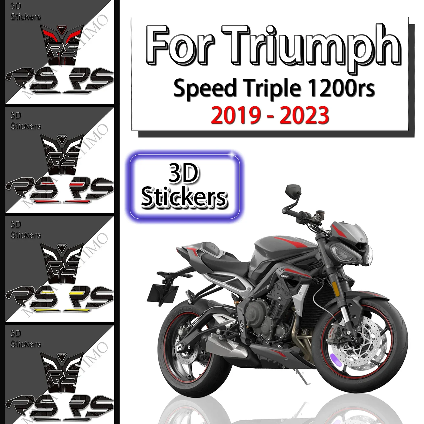 오토바이 데칼 세트, Triumph Speed 트리플 1200rs-가스 탱크 및 무릎 그립 패드, 2019-2023