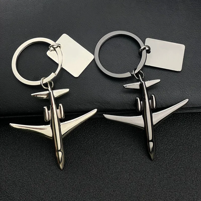 Xun Xin Airline Mini Metal 3D Bomber Keychain For Travel Souvenir Gift Silver AirPlane Model Key Chain