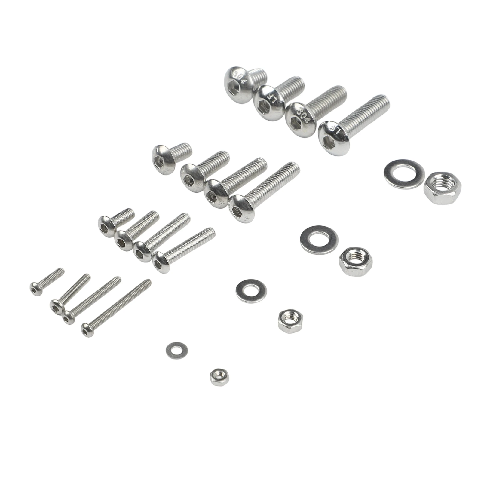 Silver Stainless Hex Screws Complete Hardware Set Hand Tool Set 304 Stainless Steel Grade 8.8 Performance Cap Screw Design