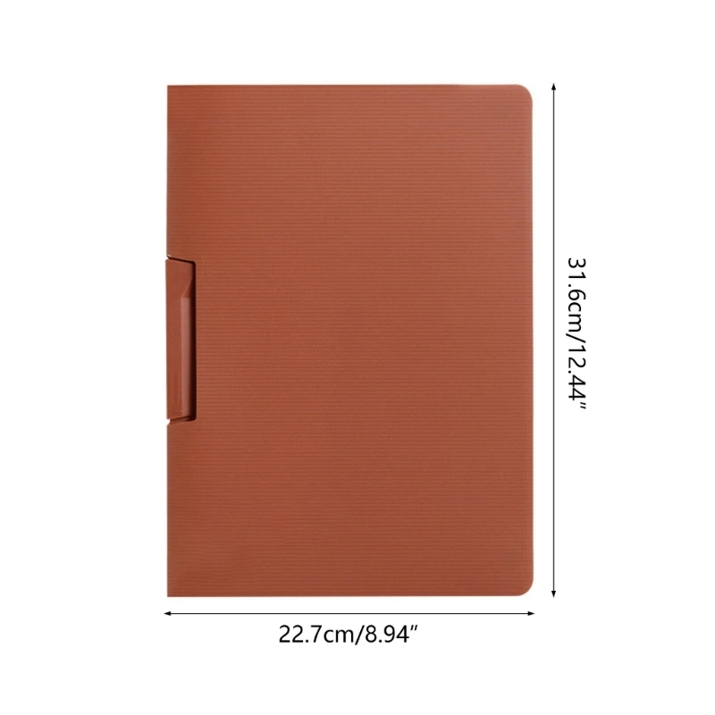 Plastic File Folder Flip Documents Folder with Removable Paper Clamp, Clear Sticky Notes Pocket Hold up to 30 Sheets