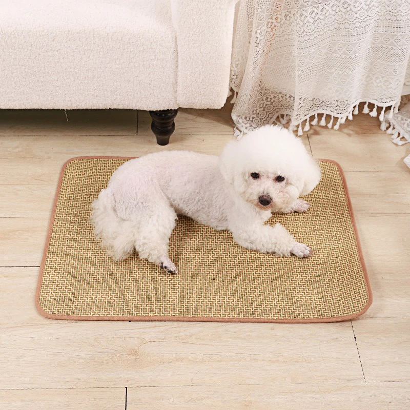 Summer Cooling Pet Dog Bed Wear Resistant Washable Rattan Mat for Cats Multi Size Breathable Teddy Bear Napping Rest Puppy Pads