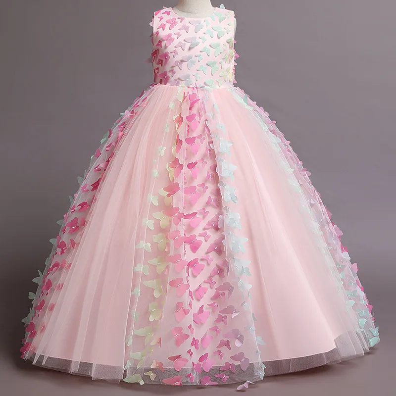 Vestido de princesa de gama alta para niños, niña de las flores, emcee piano, pasarela, espectáculo, tutú, vestido de boda, vestido de banquete, nuevo, 2024