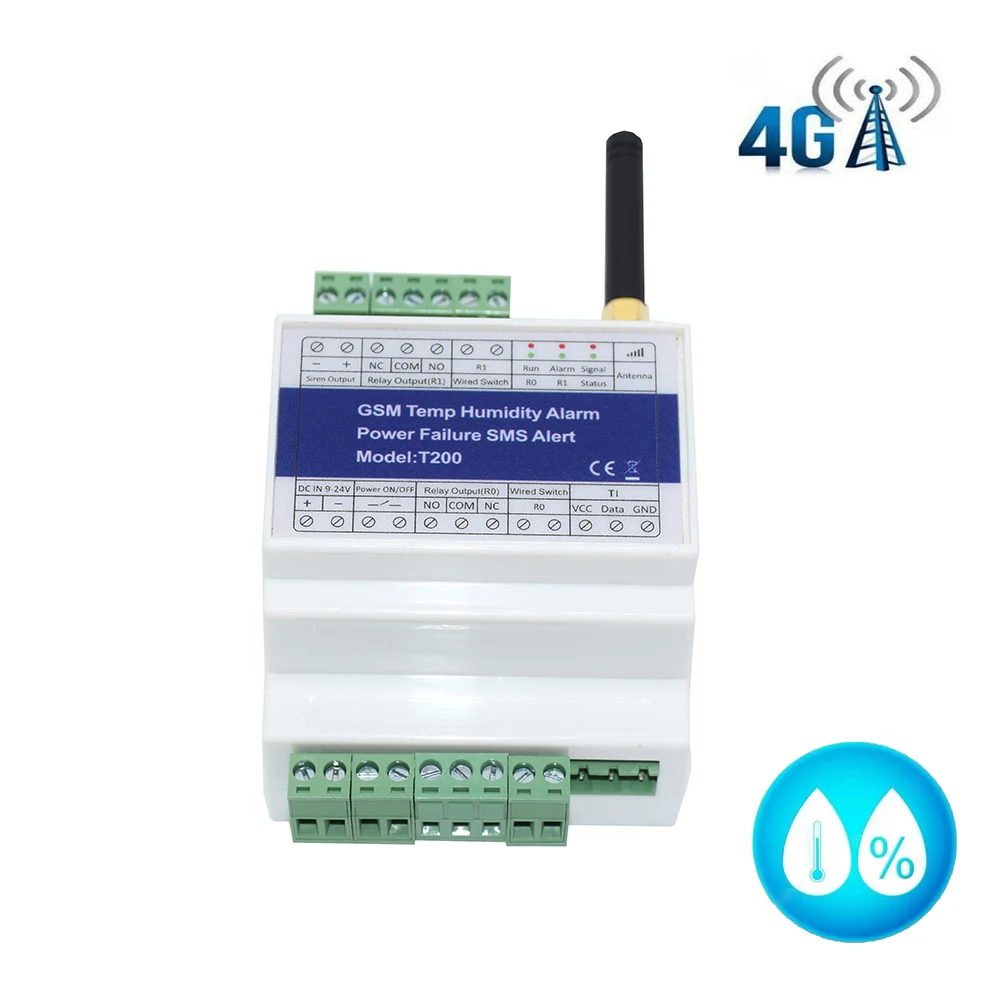 GSM 4G LTE Temperature Humidity Power Status Monitoring Relay T200 SMS Alarm for temperature control