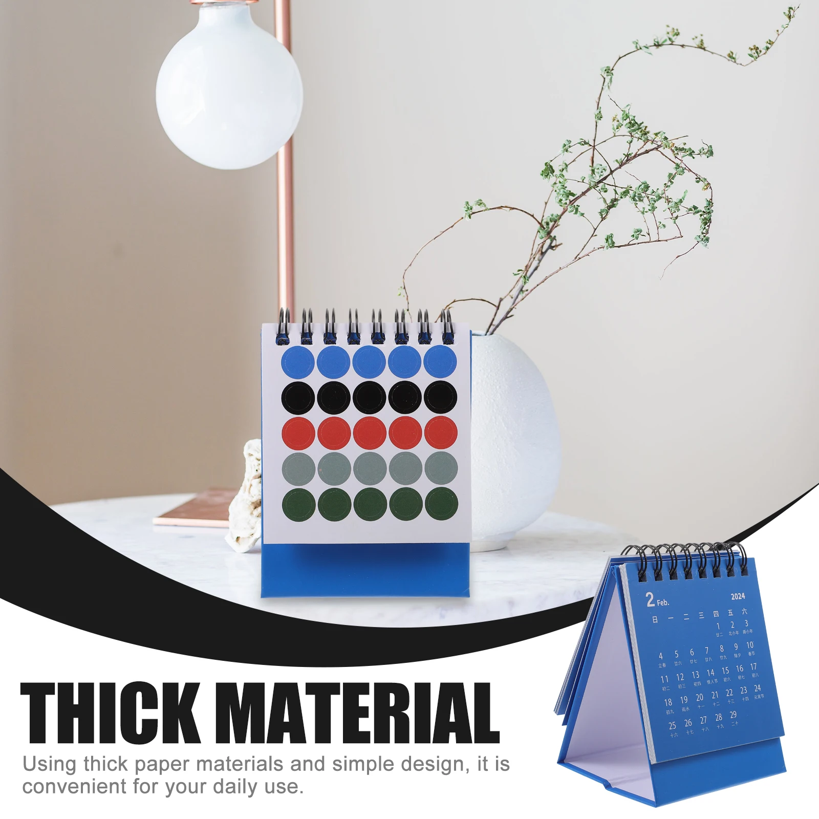 Mini 2024 Small Desktop Decorative Flip For Office Home Stand Mini Desk Calendar Tabletop Monthly Calendar With Memo Function