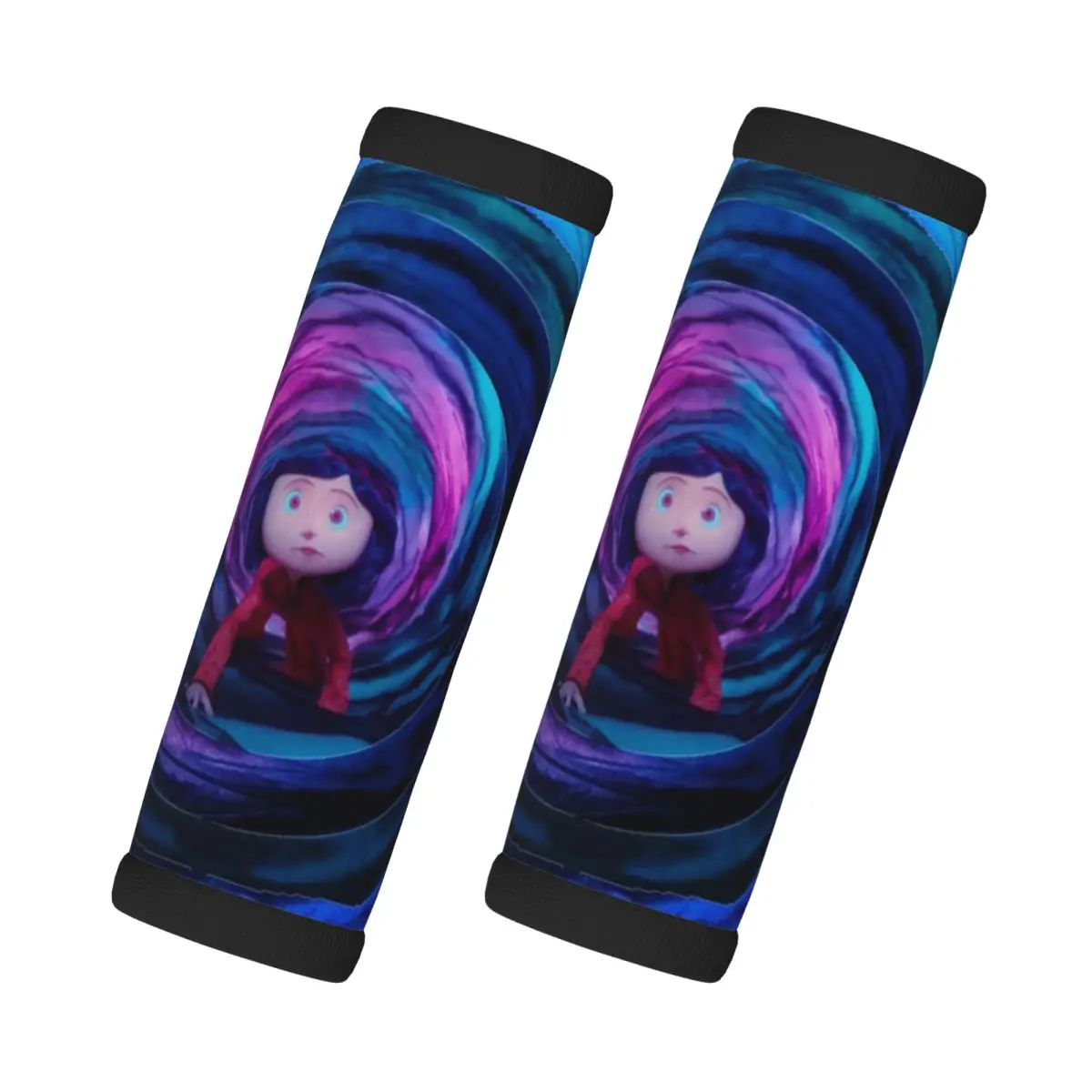 

Custom Coraline & The Secret Door 2 Pcs Luggage Handle Wrap Suitcase Identifier Handle Grip Neoprene Luggage Door Handle